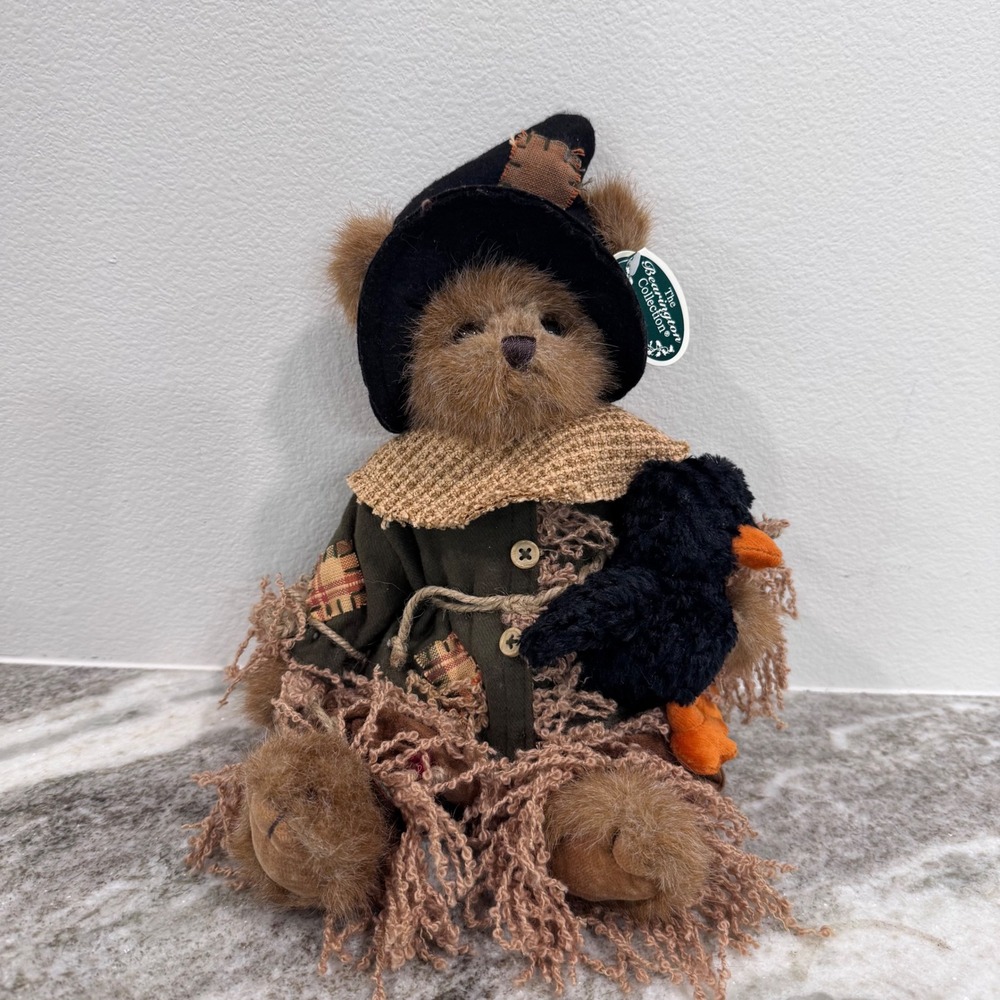 Bearington Collection Sonny & Scare Scarecrow Teddy Bear Plush NWT Halloween